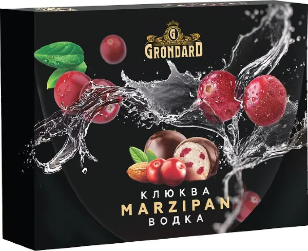 №1 TM Grondard       (10186) Конфеты глазированные Марципановые Клюква и Водка, 98г  в Щёлково