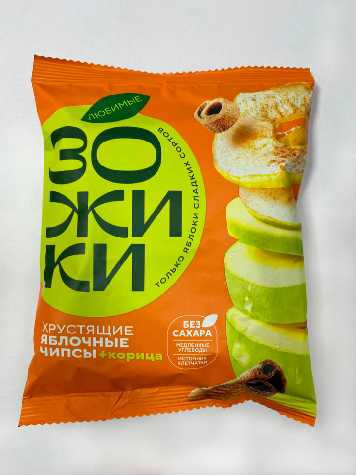  Зожики Яблочные+корица чипсы, 25г  в Щёлково