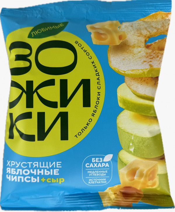 №1 Зожики Яблочные чипсы с сыром, 25г  в Щёлково