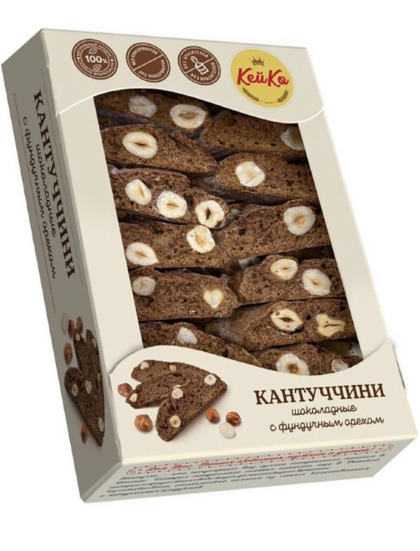 №3 Кей Ко Кантуччини шоколадные с фундучным орехом, 200г  в Щёлково