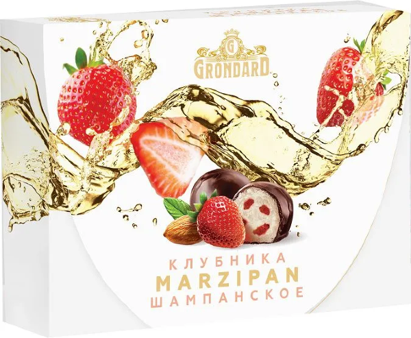 №1 TM Grondard       (10185) Конфеты глазированные Марципановые Клубника и Шампанское, 98г в Щёлково